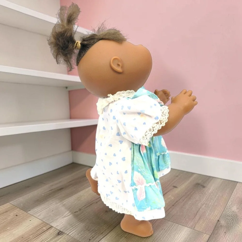 VTG Cabbage Patch Kids Doll 80s 1st Ed CB48 African American Blue Dress CPK 1988